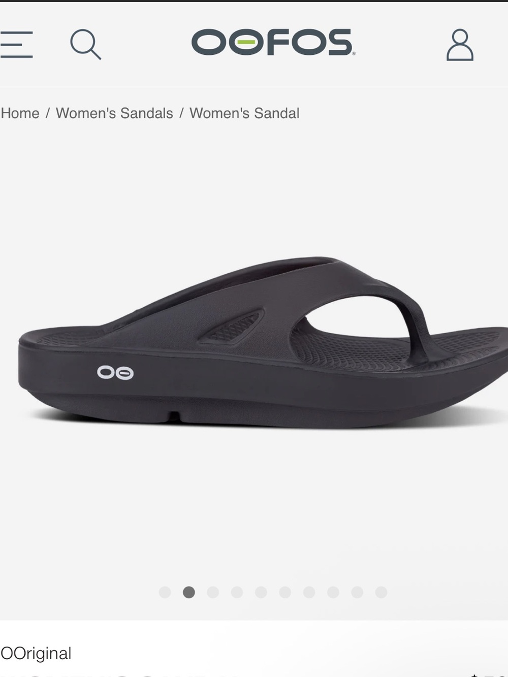 NEW OOFOS Ooriginal Recovery Flip-Flops Thong Sandals Black - Picture 7 of 8